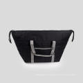 Oversized Black Canvas Lunch Bag